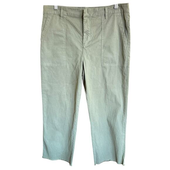 Frank & Eileen Womans Blackstone Pants Army Green 10 Distressed Hem 34x25.5 - Picture 1 of 11